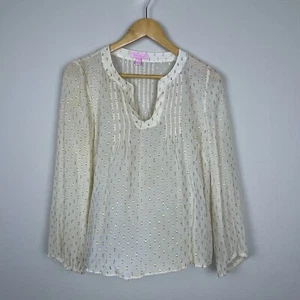 Bambola Lilly Pulitzer avorio trasparente contadina top oro glitter taglia M Fairy Festi - Foto 1 di 5