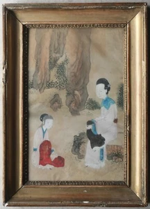 Peinture chinoise gouache sur papier 19ème siècle / chinese painting 19th - Foto 1 di 7
