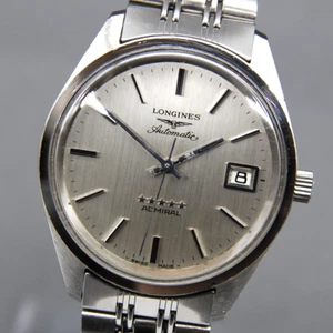 【EXC+5】 Vintage LONGINES Admiral Five Star Silver Dial Date 35mm  AT Men's Watch - Picture 1 of 16