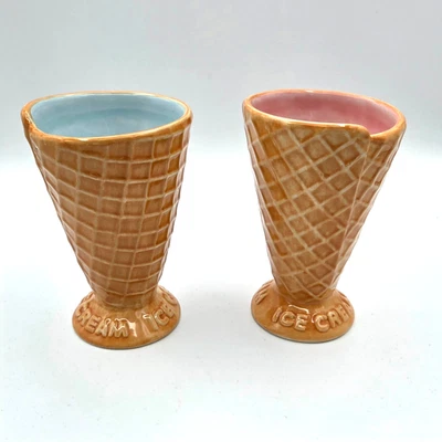 Williams Sonoma Waffle Cone Ice Cream Sundae Dish Set Of 2 - Image 1 of 3