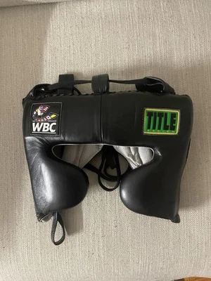 WBC by TITLE Boxing Sparring Headgear USED ONCE! Size Regular Black - Image 1 of 4