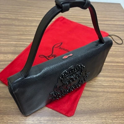 Christian Louboutin Panettone Authentic Wallet Studs Logo Black Purse w/Dust Bag - Image 1 of 4
