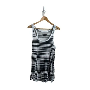 Rag & Bone Knit Medium Racerback Striped Tank Top Womens Black White Sheer Women - Picture 1 of 9