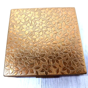 Vintage MCM Evans Embossed Brass/Gold Tone Cigarette Case Rare Floral Design - Picture 1 of 7