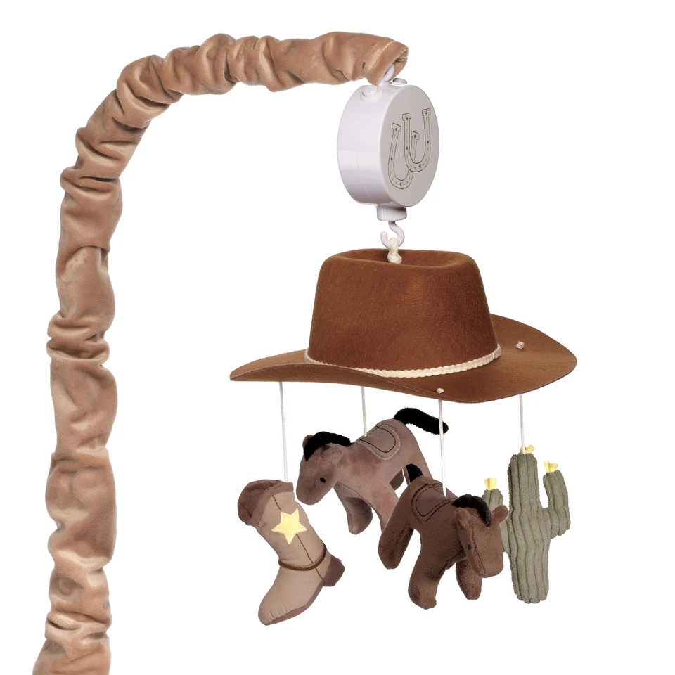 Lambs & Ivy Country Western Cowboy Hat Musical Baby Crib Mobile Soother Toy - Image 1 of 4