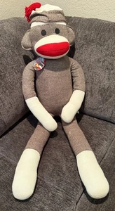 Schylling JUMBO (3' 9")  Sock Monkey #SM42 Stuffed Animal Plush Toy NEW - Picture 1 of 9
