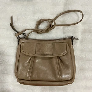 VINTAGE BOHO COACH UMHÄNGETASCHE GOLD/BEIGH POPPY SEHR GUTER ZUSTAND! - Bild 1 von 9