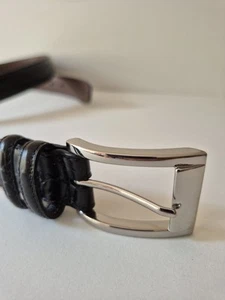 Roundtree & York Belt Mens Size 56 Cowhide Leather  Black Brown 1.25" Wide NEW - Picture 1 of 5