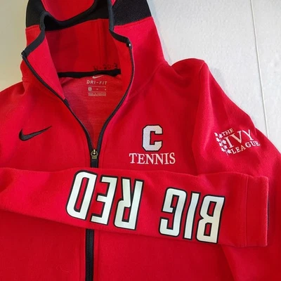 Cornell большой красный теннисная куртка женщин M с капюшоном красный команды выпуск полный молнии Ivy League - Изображение 1 из 4