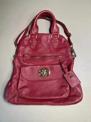 Emma Fox Classic Large Foldover Leather Bag Bordeaux ML8614 —READ— - Image 1 of 4
