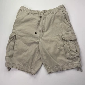 Abercrombie & Fitch Cargo Shorts Mens 34 Drawstring Heavy Cotton Button Fly Y2K - Picture 1 of 11