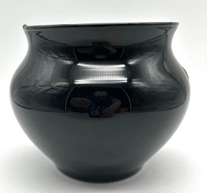 Vintage Fostoria Black Amethyst Glass Round Bowl Ball Vase  - Picture 1 of 7