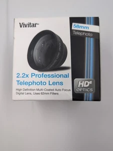 Vivitar 2.2X Professional Telephoto Lens 58mm HD4 Optics High Def NEW Sealed - Picture 1 of 8