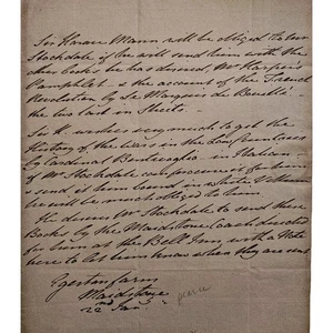 1798 Horace Mann ALS to John Stockdale Bookseller, French Rev. & History - Picture 1 of 4