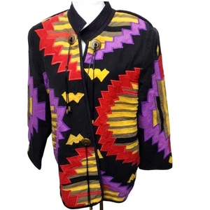 Chaqueta GIRASOL Talla Med Vintage Mexicana Western Bordada Usable Arte Rara - Imagen 1 de 15
