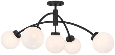 Savoy House 6-6199-5 Redfield 5 luces 36"W LED techo semi-al ras - negro Foto 1 de 4