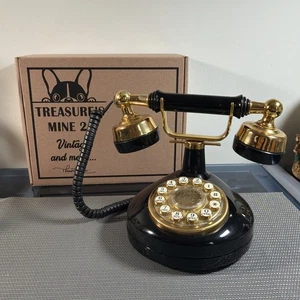 Telefono Western Electric Vintage Stile Francese Principessa Pulsante Nero (1026) - Foto 1 di 11