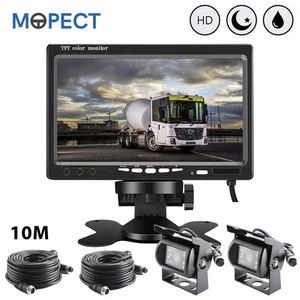 MOPECT 2x IR Auto Rückfahrkamera Rückseiten Einparkkamera 7 Zoll Monitor LKW Bus - Bild 1 von 14