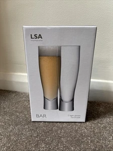 LSA International Lager Glasses Pair Boxed Hand Made New Unused - Picture 1 of 5
