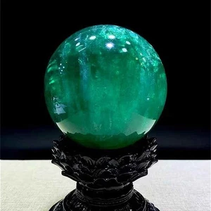 80mm Natural Green fluorite Ball Reiki Crystal Sphere decor crystal Healing Gift - Picture 1 of 6