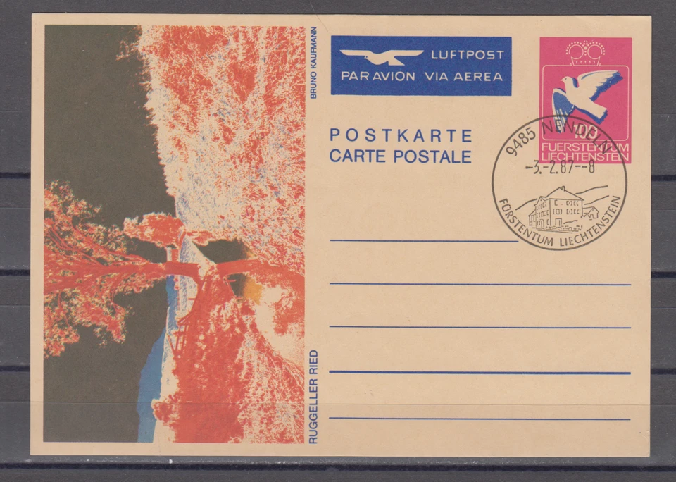 LIECHTENSTEIN : 1987   MINT CARD  FDC  - AIR MAIL - Image 1 of 1