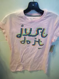 CAMISETA ROSA NIKE CHICA CON LOGOTIPO RETRO JUST DO IT NUEVA $25 - Imagen 1 de 1