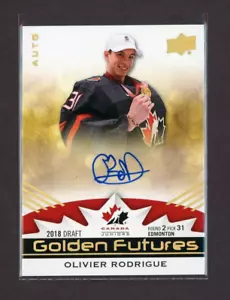 Equipo de cubierta superior Canada Juniors Golden Futures 2020-21 automático. Olivier Rodrigue - Imagen 1 de 1