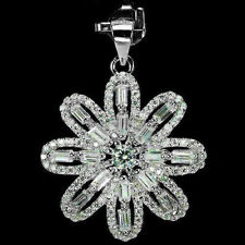 Baguette Sterling Silver Fine Gemstone Necklaces & Pendants