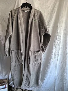 Vintage Izod Cotton Bath Robe Logo No Belt Terry Cloth Men One Size Hotel - Picture 1 of 12