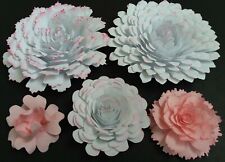 Paper Flowers 3-D Handcrafted 5 pcs Pink DIY Wedding Party Decor Craft Backdrop