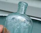 Small Rare Antique Aqua Blue Blob Top Whiskey Bottle Flask / Primitive
