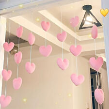 7pcs 3D Heart Shaped Velvet Furry Door Hanging Curtain Cute Sweet Door Decor