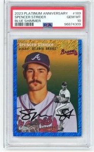 Spencer Strider 2023 Topps Chrome Platinum Anniversary #189 BLUE PSA 10 - Picture 1 of 2