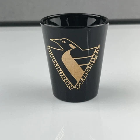 Pittsburgh Penguins Shot Glass Logo NHL National Hockey League Black 2 oz Cover