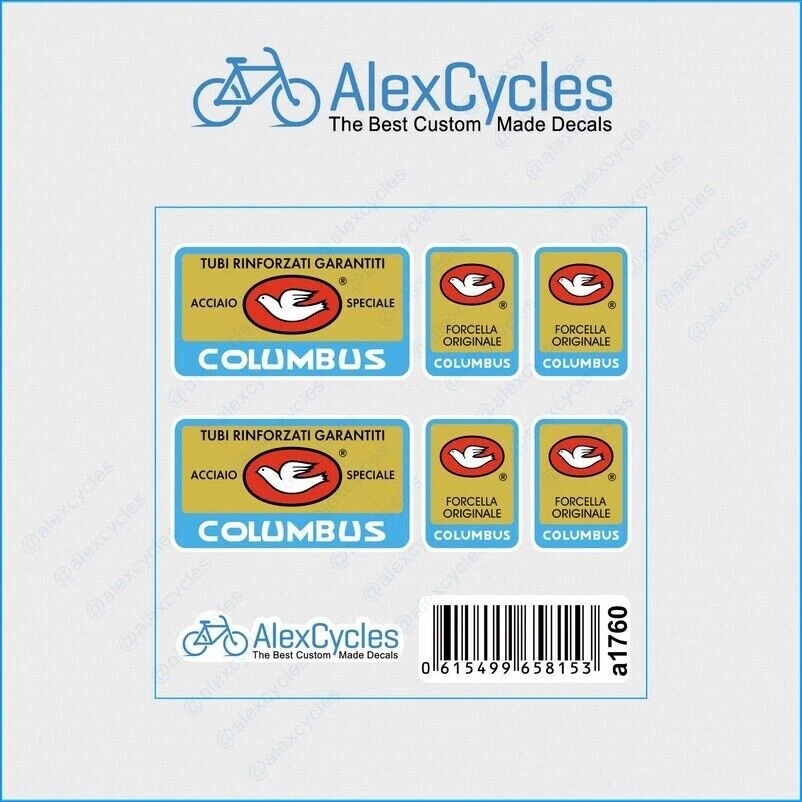 Calcomanías adhesivas para cuadro y horquilla de bicicleta Columbus Tubi GARANTITI Rinforzati Foto 1 de 1