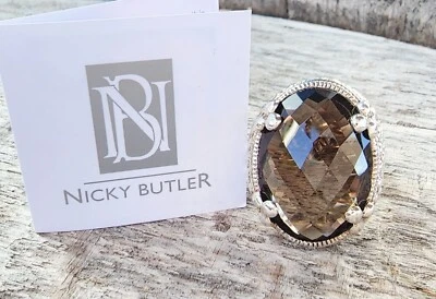 Nicky Butler 925 Sterling Smoky Quartz Ring RAJ Collection LIMITED EDITION Sz 9 - Image 1 of 4