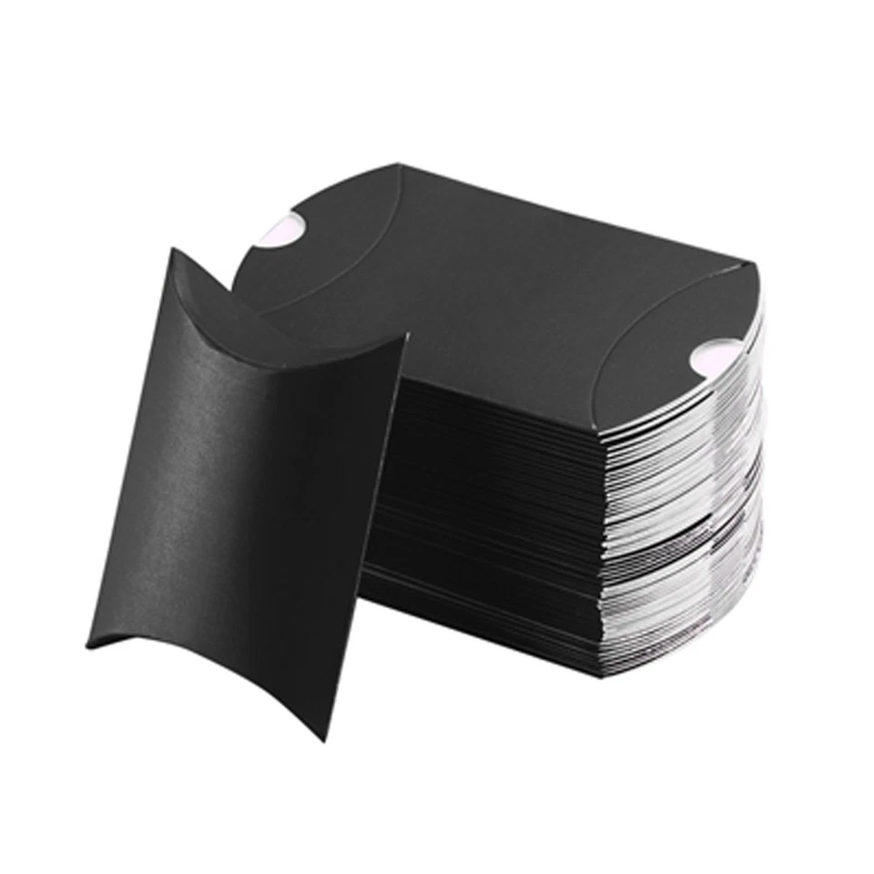 50/100Pcs Candy Box Kraft Paper Pillow Gift Boxes Wedding Party Favors Bags LOT - Image 1 of 4