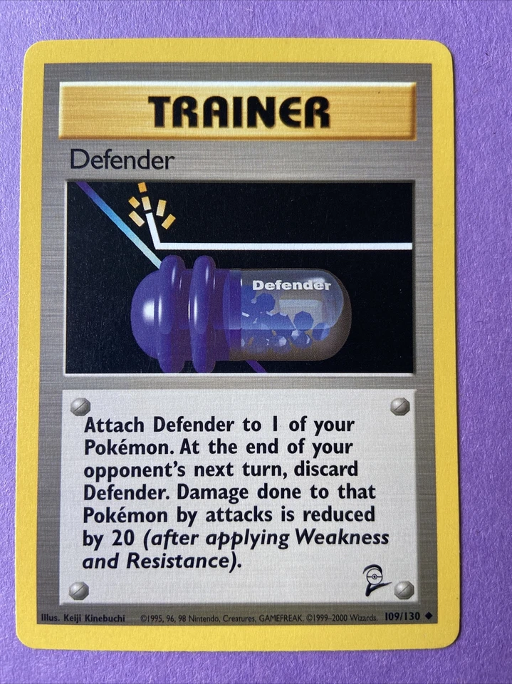 POKÉMON TRAINER DEFENDER 109/130 UNCOMMON NM CARD   BASE SET 2 - Image 1 of 2