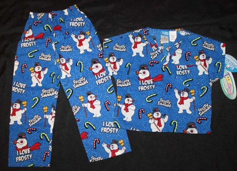 New kids FROSTY THE SNOWMAN Tooniforms 2 pc scrubs Size medium - Image 1 of 1
