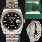 2009 Rolex Datejust Jubilee Two Tone Steel 36mm 116231 Rose Gold Black Watch