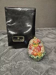 Christopher Radko "Flower Basket" Glass Christmas Ornament w/ Box - Picture 1 of 13