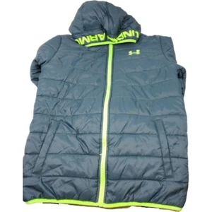 Under Armour Puffer Jacket Pronto Youth Boy Size Larger Winter Gear Navy Green - Picture 1 of 3