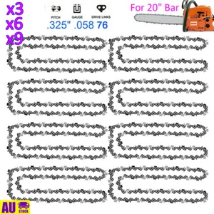 Bulk 20" Chainsaw Chain Saw Chains 325 058 76DL for BAUMR-AG SX52 20 Inch Bar - Picture 1 of 11