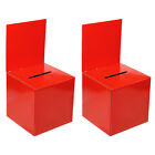 2Pcs Ballot Box Raffle Box with Removable Header Board Suggestion Box Red