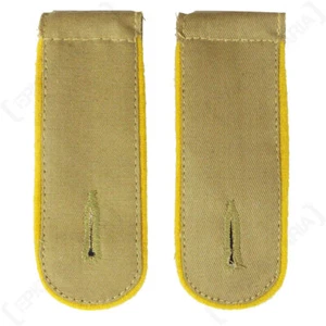 Reproduction WW2 Luftwaffe DAK Tropical EM Shoulder Boards - Yellow Piping - Picture 1 of 1