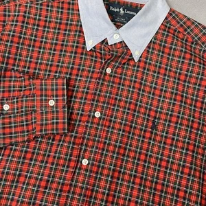 Y2K Ralph Lauren Blake Shirt Mens Large Denim Collar Button Down Long Sleeve - Picture 1 of 8