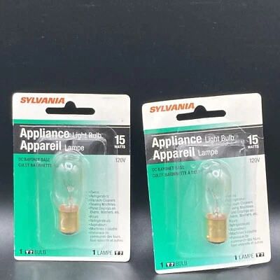 Lote de 2 Sylvania 15T7DC Electrodoméstico Microondas Base Bayoneta T7 120V Foto 1 de 4