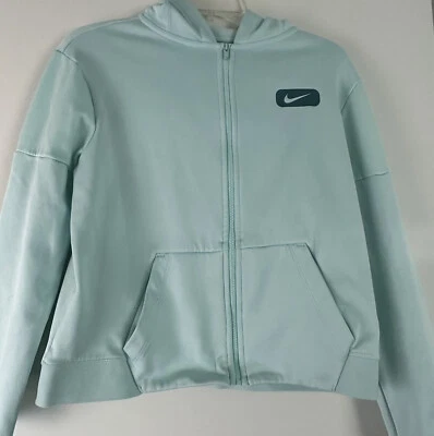 Sudadera con Capucha Nike Niños Niñas Grandes XL Térmica Bloque de Color Cremallera Completa Verde Azulado Como Nueva Sudadera Foto 1 de 4