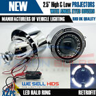 2x 2.5 High & Low Angel Eyes Hid Projector Shroud Headlight Lense H7 H1