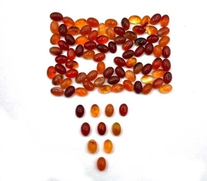 Natürlicher Karneol Oval Cabochon Lose Edelstein Lot 169 Stck. 4*6 MM 100 CT - Bild 1 von 6